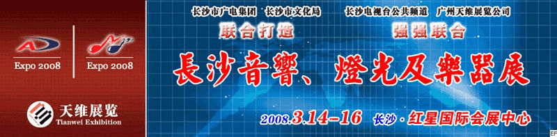 2008第二屆中國(長沙)專業(yè)音響、燈光及技術(shù)展覽會<br>2008第二屆中國(長沙)國際樂器展覽會